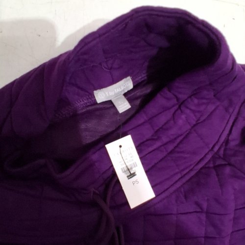 WOMEN'S TALBOTS QUILTED ZIP-NECK TOP - PETITE SMALL - PURPLE (STYLE : 0258216309) image 3