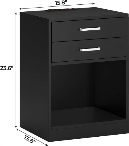 BEDSIDE TABLE WITH CHARGING STATION - LIGHT GREY (MODEL:DJVN000119_3) image 2