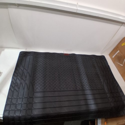 MOTORTREND TRIMMABLE FLOOR RUBBER TORTOISE TRUNK MAT LINER - UNIVERSAL FIT - BLACK image 2