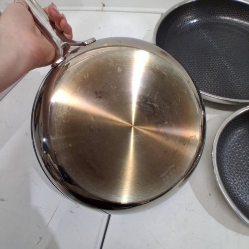 3PC GREENPAN SPECTRA HYBRID CERAMIC NON-STICK SKILLET SET - 8" | 10" | 12" - GREY (MODEL: 1901845) image 3