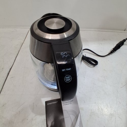 CHEFMAN DUAL-GLASS COOL TOUCH DIGITAL KETTLE WITH TEA INFUSER - 1500W - 1.7L - STAINLESS STEEL/BLACK (MODEL: RJ11-17-CTI-DG/1992747) image 2