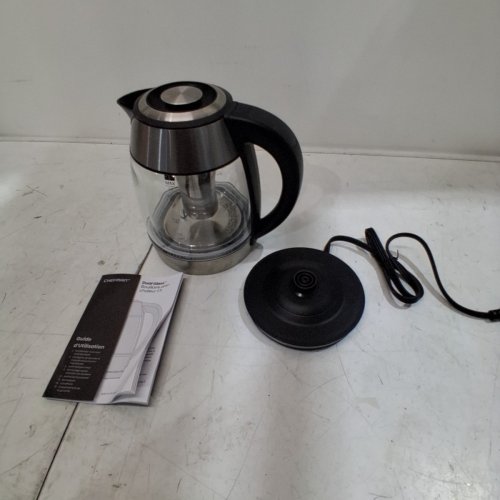 CHEFMAN DUAL-GLASS COOL TOUCH DIGITAL KETTLE WITH TEA INFUSER - 1500W - 1.7L - STAINLESS STEEL/BLACK (MODEL: RJ11-17-CTI-DG/1992747) image 3