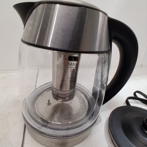 CHEFMAN DUAL-GLASS COOL TOUCH DIGITAL KETTLE WITH TEA INFUSER - 1500W - 1.7L - STAINLESS STEEL/BLACK (MODEL: RJ11-17-CTI-DG/1992747) image 5