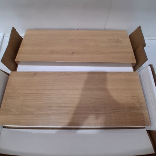 2PK ACOVY WALL MOUNTED WOOD FLOATING SHELF - 24" - LIGHT BROWN (MODEL: AC3-FS-N15-MD600LBJSM2P) image 2