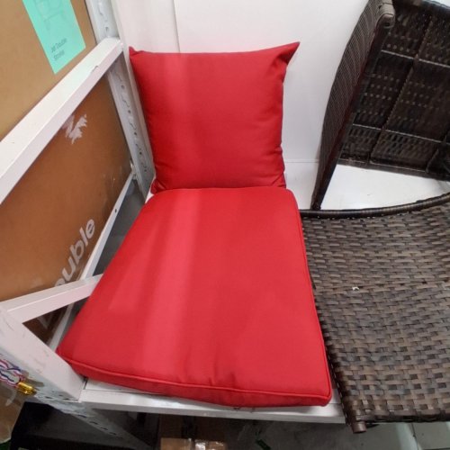 MODWAY OUTDOOR WICKER RATTAN DINING ARMCHAIR - 25" L X 24.5" W X 34.5" H - BROWN/RED (MODEL: EEI-2801-BRN-RED) image 3
