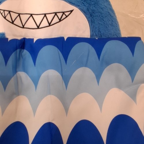 PLUSH HOODED SLEEPING BAG - SLEEPING SHARK - 20" X 54" - BLUE image 4
