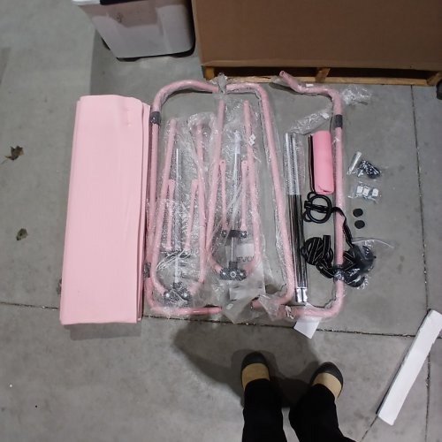 VEVOR GYMNASTIC BARS FOR KIDS, 140 LBS CAPACITY FOLDING TRAINING KIP BAR WITH MAT, ADJUSTABLE HEIGHT - 36 TO 52 INCHES - PINK (MODEL: QT1893A) image 2