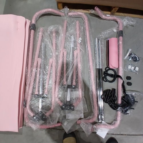 VEVOR GYMNASTIC BARS FOR KIDS, 140 LBS CAPACITY FOLDING TRAINING KIP BAR WITH MAT, ADJUSTABLE HEIGHT - 36 TO 52 INCHES - PINK (MODEL: QT1893A) image 5