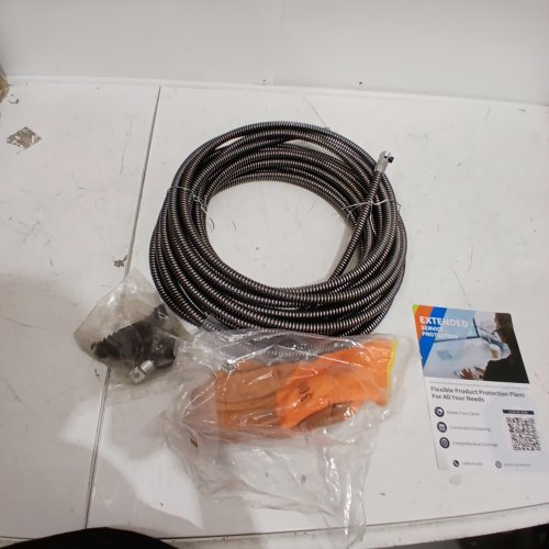 GARVEE COILED DRAIN CLEANING CABLE WITH ACCESSORIES - 50FT X 1/2" - BLACK image 2