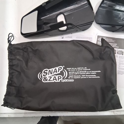 2PK K-SOURCE SNAP & ZAP CUSTOM FIT TOWING MIRROR EXTENSIONS FOR 2019+ GMC SIERRA AND CHEVROLET SILVERADO 1500 MODELS - BLACK (MODEL: 80930) image 4
