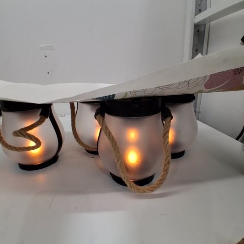 4PK HOMPAVO GEN2 SOLAR POWERED FLAMELESS FLICKERING LANTERN LIGHTS - BLACK image 2