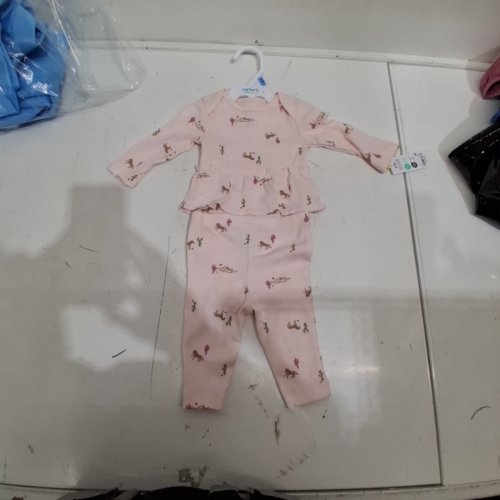 2PC CARTER'S PRINTED BABY OUTFIT - 0-3M - PINK image 2