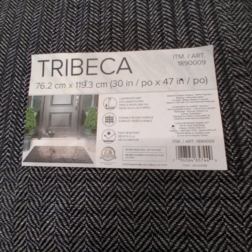 TRIBECA INDOOR/OUTDOOR MAT - 30" X 47" - GREY/BLACK (MODEL: 1890009) image 3