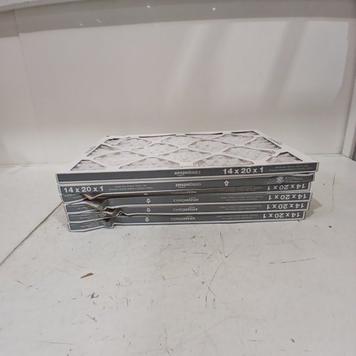 6PK AMAZON BASICS AC FURNACE AIR FILTERS -14" X 20" X 1" MERV 8 - WHITE image 2