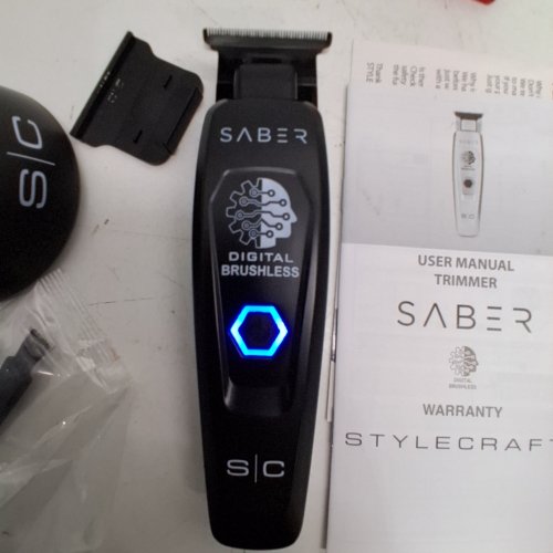 STYLECRAFT SABER CORDLESS HAIR TRIMMER WITH DIGITAL BRUSHLESS MOTOR - BLACK - (MODEL: SC403B). image 2
