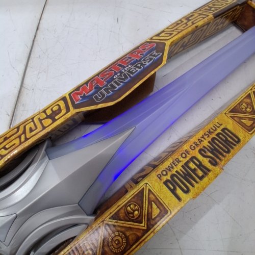 MASTERS OF THE UNIVERSE HE-MAN POWERS OF GRAYSKULL SWORD WITH LIGHTS DIALOGUE SOUNDS & VIBRATION - 27" - GREY (MODEL:JKJ17) image 2
