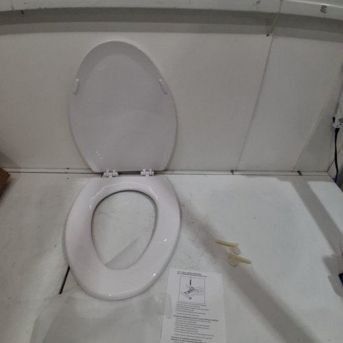 CENTOCO HEAVY DUTY MOLDED PLATIC ELONGATED CLOSED FRONT TOILET SEAT, WHITE (MODEL: DS900-001) image 3