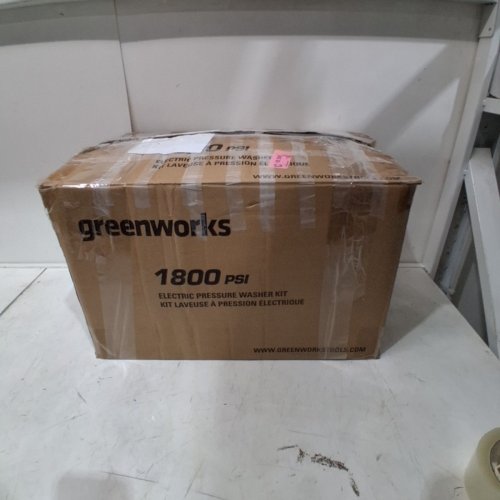 5PC GREENWORKS COLD WATER ELECTRIC PRESSURE WASHER WITH HIGH PRESSURE HOSE, 40° AND TURBO NOZZLES, SOAP APPLICATOR & 11" SURFACE CLEANER - 1800 PSI - 1.1 GPM - GREEN (MODEL: GPW1804CK) image 5