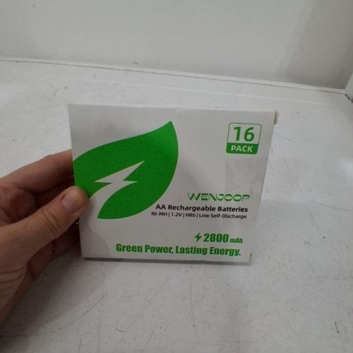 16PK WENJOOP AA RECHARGEABLE BATTERIES FOR SOLAR LIGHTS - 1.2V - WHITE/GREEN image 3
