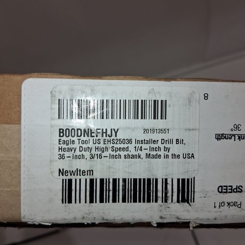 EAGLE TOOLS INSTALLER DRILL BIT EXTENSION - 36" - 1/4" - BLACK - (MODEL:ETHX25036) image 3