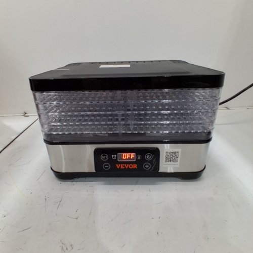 VEVOR ELECTRIC 5-TRAY FOOD DEHYDRATOR MACHINE - 120V, 300W - BLACK/SILVER (MODEL-DH805) image 3