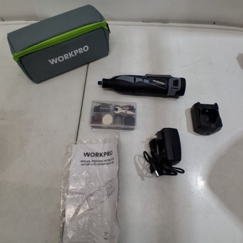 WORKPRO 12V CORDLESS ROTARY TOOL KIT, 5 VARIABLE SPEEDS, POWERFUL ENGRAVER, SANDER, POLISHER - UP TO 1/8" - 12V - BLACK/GREY - (MODEL:W123015A) image 6