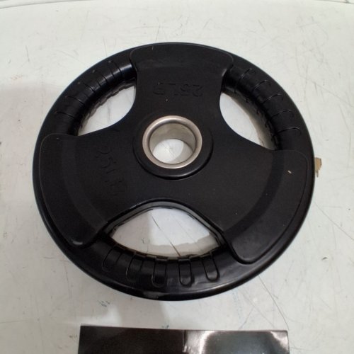 LIONSCOOL 2" RUBBER COATED OLYMPIC SOLID CAST IRON WEIGHT PLATES FOR BARBELL - 25LB - BLACK (MODEL: ZD-BAEF-9HF8) image 3