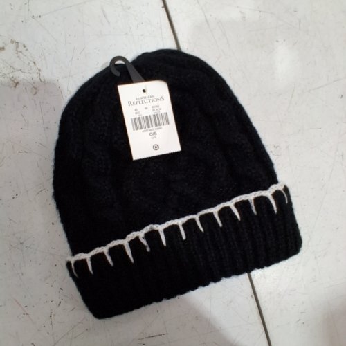 NORTHERN REFLECTIONS WINTER KNIT HAT - OSFM - BLACK/WHITE image 2