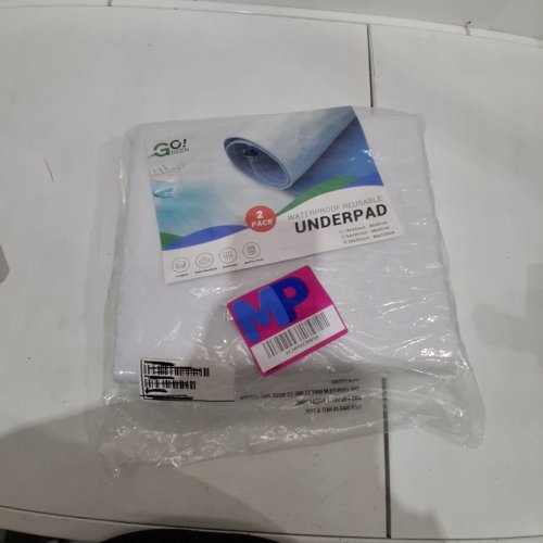 2PK GO GREEN WATERPROOF REUSABLE UNDERPADS - 34" X 52" - WHITE image 2