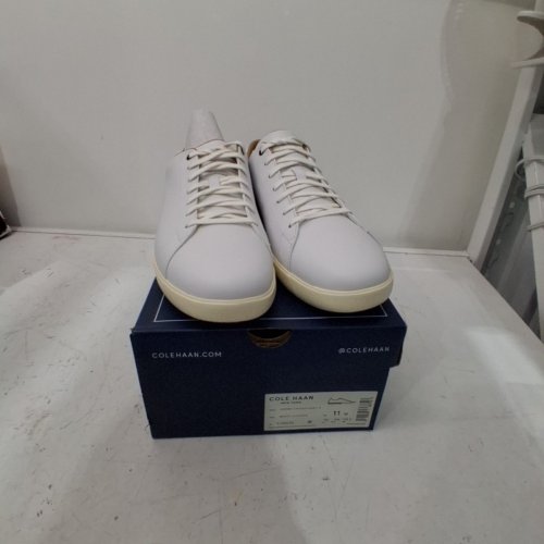 MEN'S COLE HAAN GRAND CROSSCOURT II SNEAKER - SIZE 11 - WHITE LEATHER (STYLE: C26515) image 2