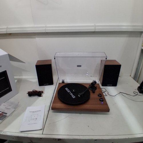SEEYING TURNTABLE HI-FI VINYL RECORD PLAYER SYSTEM, 36W - BROWN - (MODEL: SY101) image 5