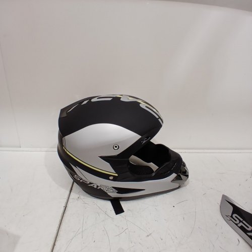 4PC SANQING SPARK OFF-ROAD HELMET SET GOGGLES, GLOVES, MASK - LARGE - GREY/BLACK - (MODEL: WT-802) image 6