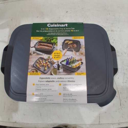 CUISINART 4-IN-1 EXPANDABLE PREP AND SERVE TUB - 4.6GAL - GREY/BLACK (MODEL: 2007043) image 2
