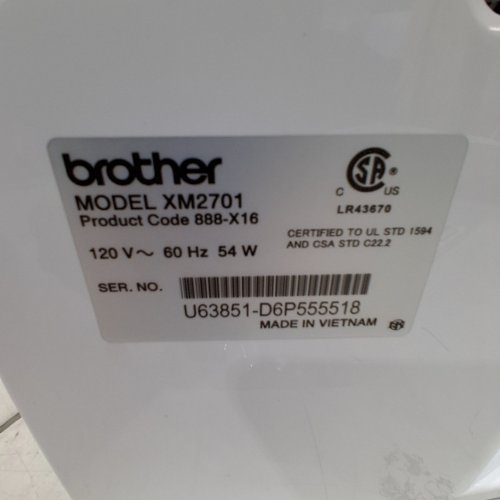 BROTHER LIGHTWEIGHT FULL-FEATURED ELECTRIC SEWING MACHINE - WHITE (MODEL: XM2701) image 6