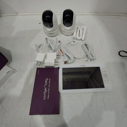 3PC COMFYER 2-WAY SPLIT-SCREEN BABY MONITOR - 7" SCREEN - WHITE (MODEL: BM01) image 3