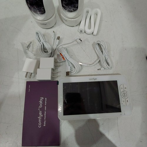 3PC COMFYER 2-WAY SPLIT-SCREEN BABY MONITOR - 7" SCREEN - WHITE (MODEL: BM01) image 4