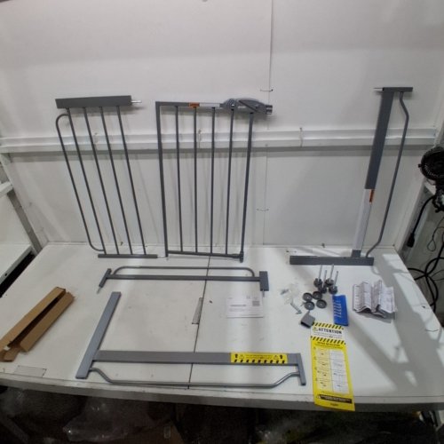 REGALO EASY STEP EXTRA WIDE METAL SAFETY GATE - 30" X 29"-49" - GREY/PLATINUM (MODEL: 1164EP) image 2
