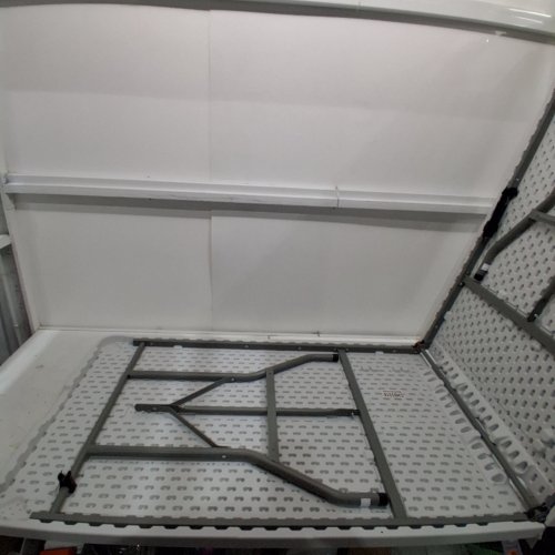 PORTABLE PLASTIC FOLDING TABLE - 8FT - WHITE (MODEL: FT-Z24T8-WHITE) image 5