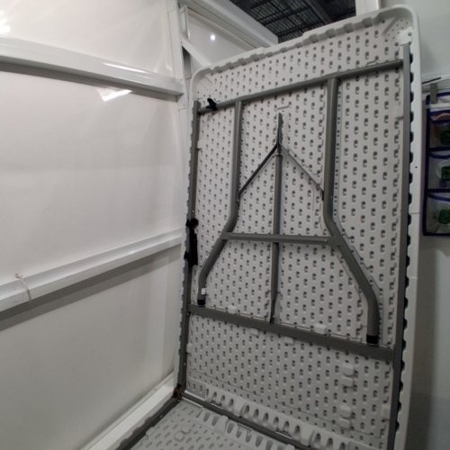 PORTABLE PLASTIC FOLDING TABLE - 8FT - WHITE (MODEL: FT-Z24T8-WHITE) image 6