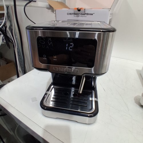 CHEFMAN CRAFTBREW 15-BAR PUMP DIGITAL ESPRESSO MAKER WITH STEAM WAND FOR LATTE & CAPPUCCINO - 1.5L - BLACK / SILVER (MODEL: RJ54-SS-15-D-AM) image 2