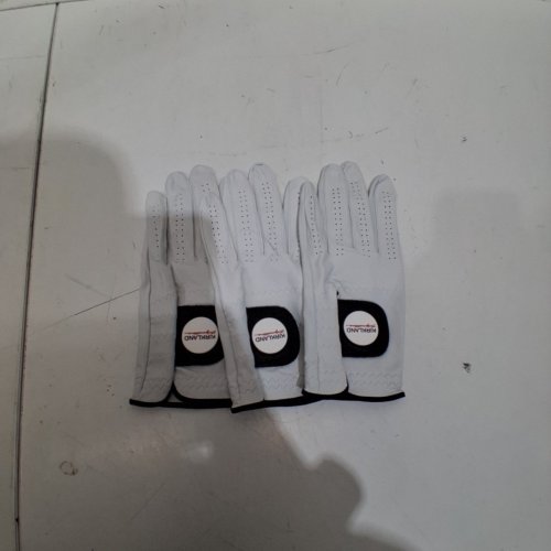 3PK KIRKLAND SIGNATURE PREMIUM CABRETTA LEATHER GOLF GLOVES - LEFT HAND - EXTRA LARGE - WHITE (MODEL: 1819560) image 2