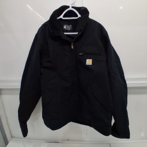 MEN'S CARHARTT RELAXTED FIT BLANKET-LINED DUCK DETROIT JACKET - LARGE TALL - BLACK - (STYLE: OJ3828-M) image 2