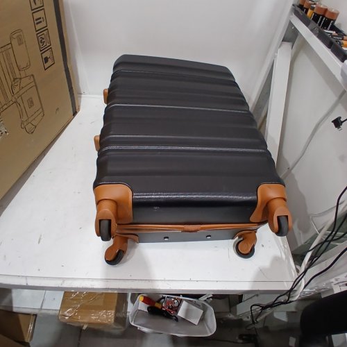 LONG VACATION CARRY ON LUGGAGE - 20" - BLACK/BROWN image 4