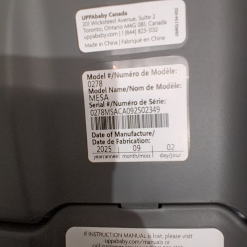 UPPABABY MESA INFANT CAR SEAT BASE - BLACK (MODEL: 0278) image 2
