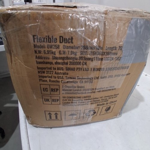VEVOR DRYER VENT HOSE INSULATED FLAME RESISTANT FLEXIBLE DUCT - 25FT X 10" - SILVER (MODEL: 0W258) image 3