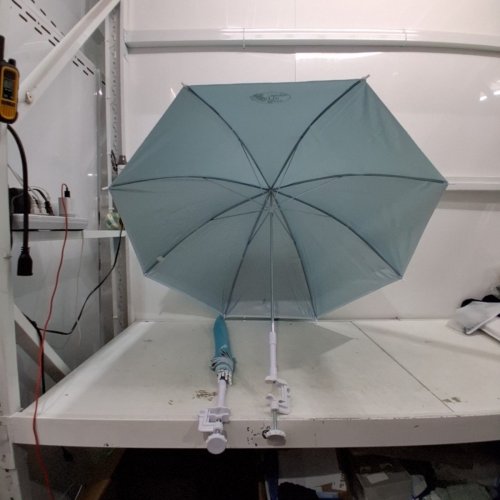 2 BPS CLAMP-ON UMBRELLAS - 3FT - TEAL/WHITE image 3