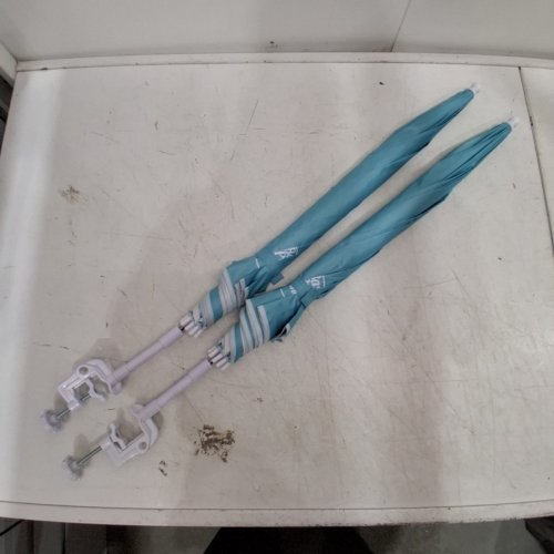 2 BPS CLAMP-ON UMBRELLAS - 3FT - TEAL/WHITE image 5