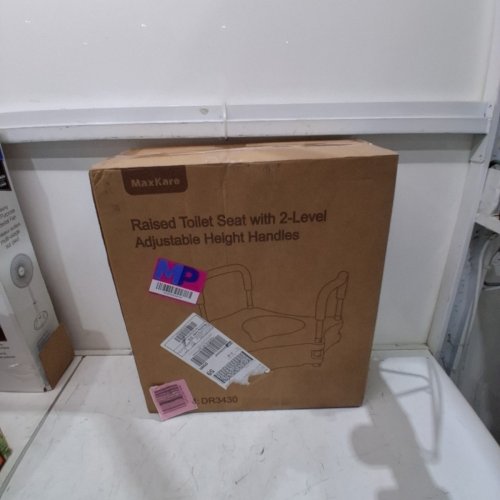 MAXKARE 2-LEVEL ADJUSTABLE HEIGHT FOAM HANDLED RAISED TOILET SEAT - 20" X 16" X 5"-8" - WHITE (MODEL: DR3430) image 4