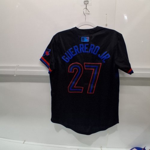 YOUTHS TORONTO BLUE JAYS NIKE GUERRERO #27 CITY CONNECT LIMITED JERSEY - LARGE - BLUE/BLACK/RED image 3
