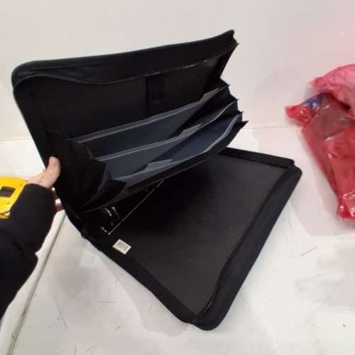 HILROY DOUBLE BOOSTER D-RING ZIPPER BINDER WITH MULTIPLE POCKETS & PEN HOLDERS - 2" - BLACK (MODEL: 4304982) image 3
